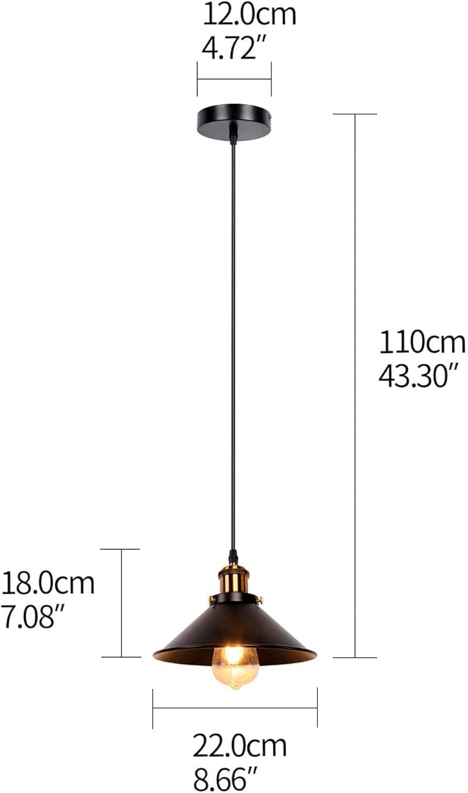 Industrial Retro Black Iron Kitchen Restaurant Bar Balcony Hanging Pendant Light (2 Pack)