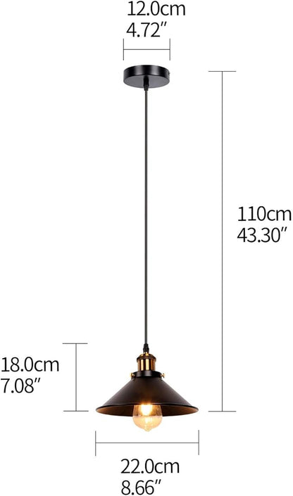 Industrial Retro Black Iron Kitchen Restaurant Bar Balcony Hanging Pendant Light (2 Pack)
