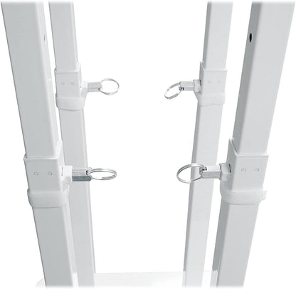 Rockville RTP-GO Portable Collapsible DJ Totem Stand, 132 lbs Capacity, Adjustable 39-70in Height, Black/White Scrims, Travel Bag, Cable Management, for Mobile DJs and Event Lighting