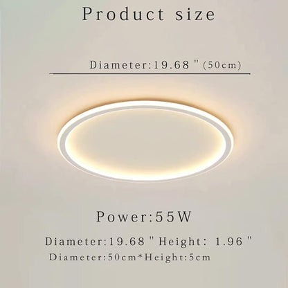 Dimmable LED Ceiling Light Fixture Flush Mount,20 inch Modern 3000K-6000K Round Recessed Ceiling Lamp with APP Adjustment,White Ceiling Lights 55W Close to Ceiling Lighting for Bedroom Living Room