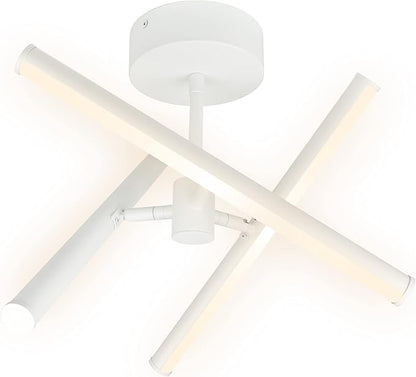 Ultralux Free Form LED Ceiling Light Fixture - Dimmable & Customizable, Semi-Flush Mount with Adjustable Light Bars - Easy-Install, Energy Efficient LED - 16" Matte White