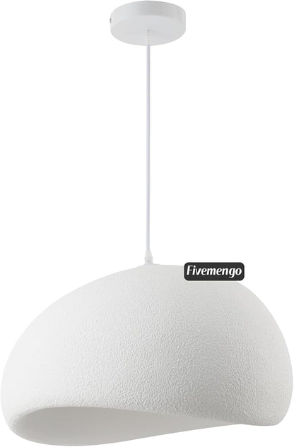 15.7in Wabi Sabi Pendant Light, Kitchen Island Lighting Fixture Ceiling Mount Japanese Lamp Japandi Chandelier for Dining Living Room Hallway Bedroom Restaurant Hanging Lamp, White 1 Pack