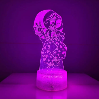 3D Illusion Night Light LED Lamp with Remote Control 16 Color Changing Visual Bedroom Decoration (Moondrop)