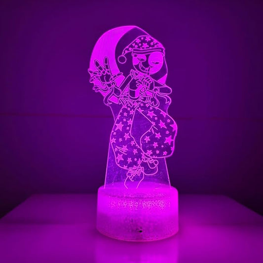 3D Illusion Night Light LED Lamp with Remote Control 16 Color Changing Visual Bedroom Decoration (Moondrop)