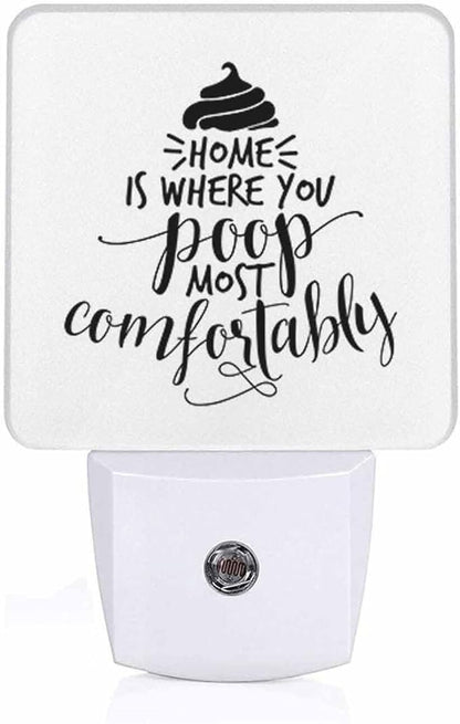 LED Night Light,Funny Sweet Home Saying LED Night Light Plug into Wall with Dusk to Dawn Light Sensor White Energy Efficient Nightlight for Bedroom Bathroom Hallway Living Room Kitchen