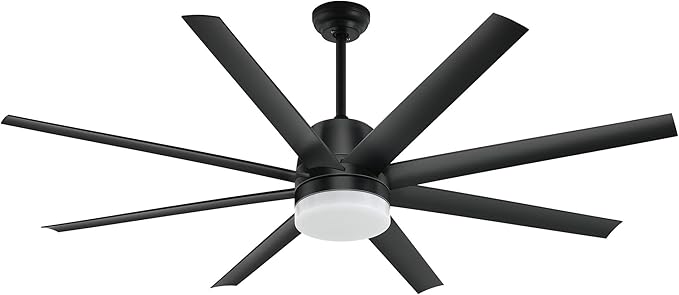 YITAHOME Black Ceiling Fans 60 Inch with Lights and Remote, Modern Fan for Indoor with Quiet Reversible 6 Speeds Motor, Dimmable LED 3 Color, Memory Function for Bedroom Living Room