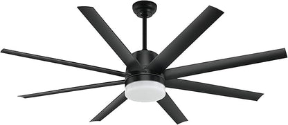 YITAHOME Black Ceiling Fans 60 Inch with Lights and Remote, Modern Fan for Indoor with Quiet Reversible 6 Speeds Motor, Dimmable LED 3 Color, Memory Function for Bedroom Living Room