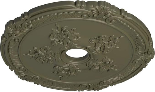 Ekena Millwork CM26ATPTF 26" x 3-3/4" x 1-1/2" Attica With Rose Ceiling Medallion, Painted Turtle