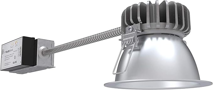Lithonia Lighting 4 in Commercial LBR LED Open Retrofit Downlight, Round Retrofit Series LED Downlight with Adjustable Lumen Output, 3000K/3500K/4000K/5000K Switchable Color Temperature, (LBR4)