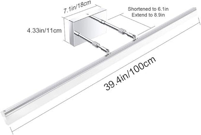 Aipsun 40 inch Modern LED Vanity Lights Adjustable Bathroom Light Fixtures Over Mirror Chrome Vanity Lighting 5500K