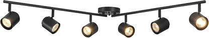 GLOBE Electric 64000167 47" 6-Light Foldable Track Lighting, Matte Black, Pivoting Track Heads, Ceiling Light, Home Improvement