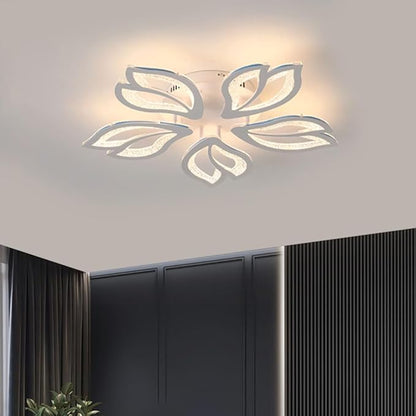 Modern LED Ceiling Light 23.6in with Remote Control 5-Leaf Ceiling Lamp for Bedroom Living Room Dining Room Office Kitchen Nursery School