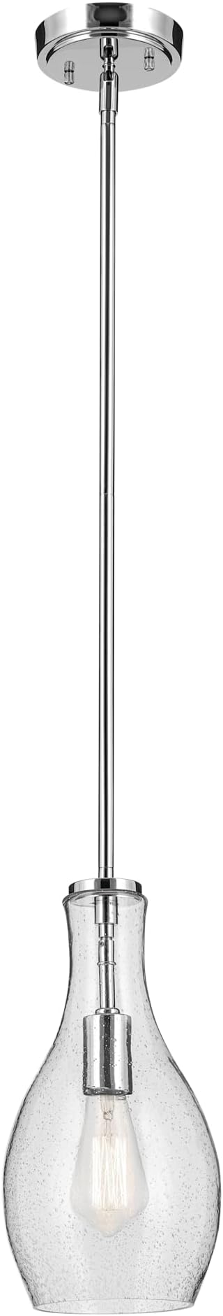 Kichler Everly 13.75" 1 Light Hour Glass Pendant Clear Glass Chrome