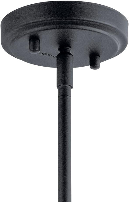 Kichler Winslow 1-Light Mini Pendant Light Fixture with Clear Seeded Glass in Black for Kitchen Island, Bar, Laundry Sink, Hanging Ceiling Light (7.5" x 4.25"), 44032BK