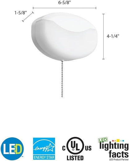 Lithonia Lighting FMMCL 840 S1 M4 4000K LED Flush Mount Closet Light with Pull Chain, White, 7"
