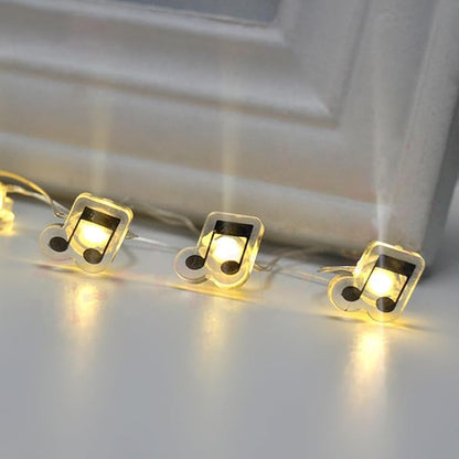 GUOCHENG 16FT 50LEDs Music Note String Lights, Music Stave Fairy Light 3AA Batteries Operated Decorative Light Strings, Musical Starry Lights for Indoor Outdoor(1 Pack)