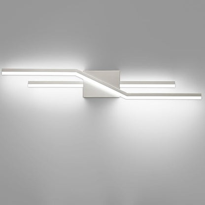 SOLFART Vanity Lights for Bathroom Dimmable Modern Brushed Nickel Bathroom Light Fixtures Over Mirror 32 Inch