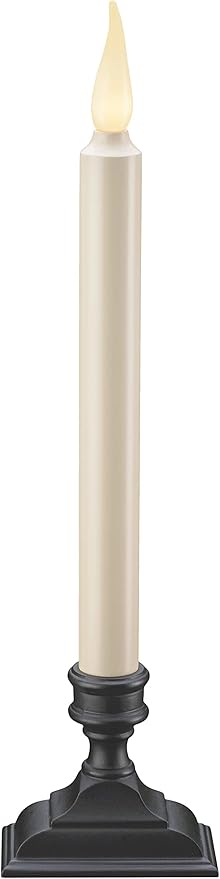 Xodus Innovations FPC1650-4 Battery Operated Flameless 12 inch Taper Candle and Base with 3D Warm White Flickering Flame and 6 Hour Automatic Timer, Pack of 4