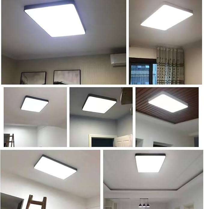 Dimmable LED Flush Mount Ceiling Light Fixture with 3000K-6000K Light Color Adjustable,36W 16Inch Close to Ceiling Lamp Modern Squre Lights for Bedroom Kitchen, White Recessed Indoor Lighting