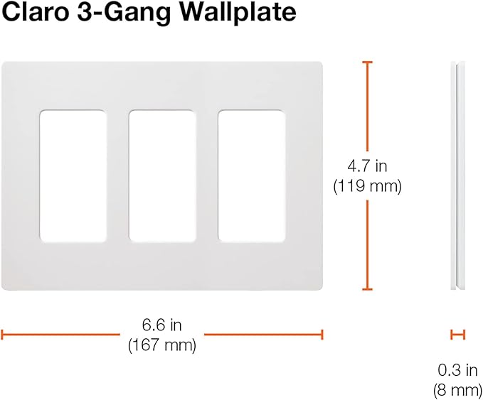 Lutron Claro 3 Gang Decorator/Rocker Wallplate, Satin, Taupe (1-Pack) | SC-3-TP