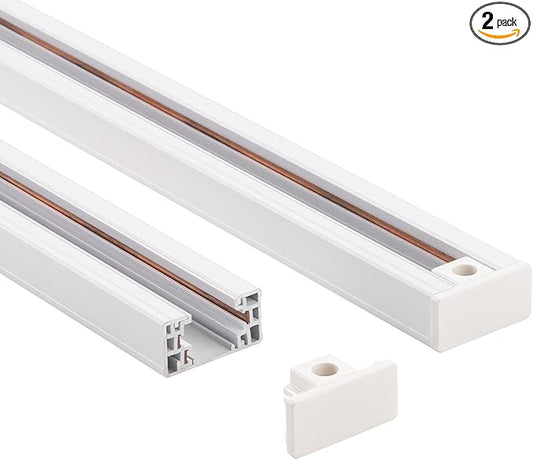 mirrea Whtie H Type 4-feet Track for Ceiling Track Lighting Pack of 2