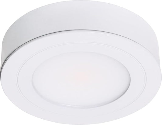 Armacost Lighting PureVue Dimmable LED Undercabinet Puck Light, Daylight 5000K Color Temperature, White Fixture 253412