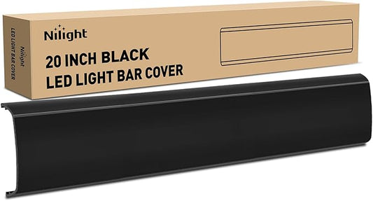 Nilight 20 Inch LED Light Bar Cover Black Protective Cover Durable Polycarbonate Lens Waterproof Dustproof Scratch-Proof for Double-Row Lights Off Road Driving Lighting