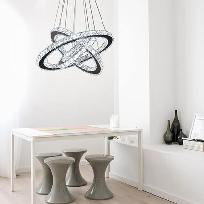 Modern Crystal Chandeliers LED Chandelier Pendant Lights Chandelier Rings Pendant Light (Cool White 30/40/50)