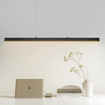 VEVOR Dimmable Linear Pendant Light, 20W, 47 in LED Linear Light Fixture Chandelier with Acrylic Lampshade 3000K / 4000K / 6500K Color Temperature Adjustable Height, for Dining Room Kitchen Island