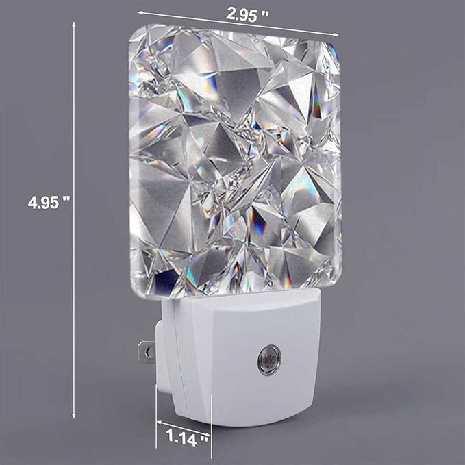 Crystal Night Light Abstract 3D Clear Texture 0.5W Night Lights Auto LED Lamp Energy Saving Square Lights for Room Bedroom Bathroom