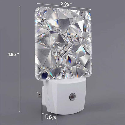 Crystal Night Light Abstract 3D Clear Texture 0.5W Night Lights Auto LED Lamp Energy Saving Square Lights for Room Bedroom Bathroom