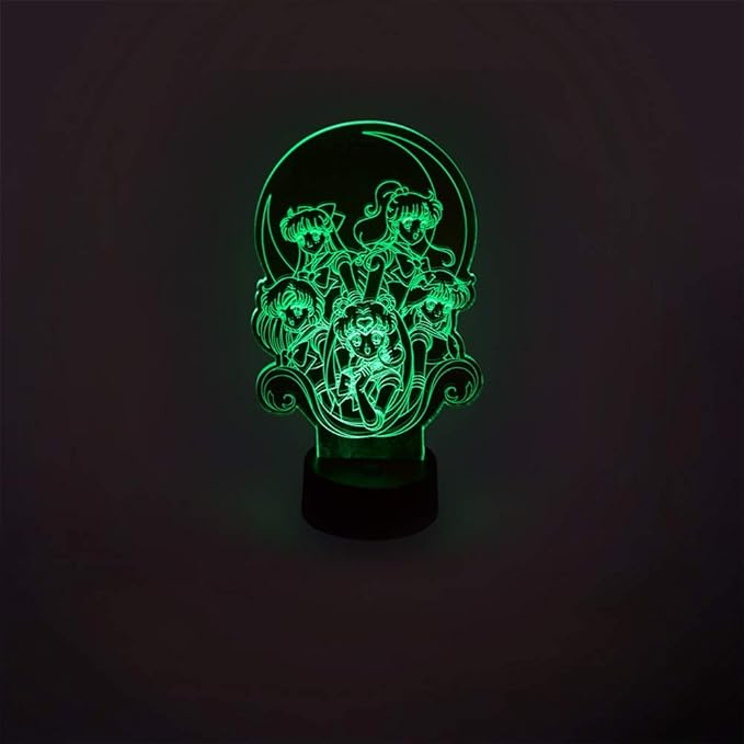 Stunned Mind Sailor Moon Acrylic Lamp LED Lamp [7” x 4.32”], Night Light, Lighting, Illuminate by Just Funky - Sailor Scouts, Prism Powers, Kawaii, Magical Girls, Usagi, “in The Name of The Moon”