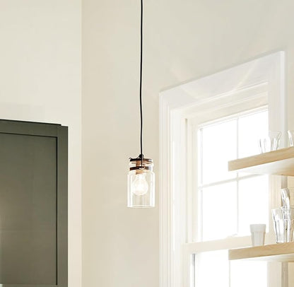 KICHLER Brinley 7.75" 3 Light Pendant with Clear Glass Olde Bronze®