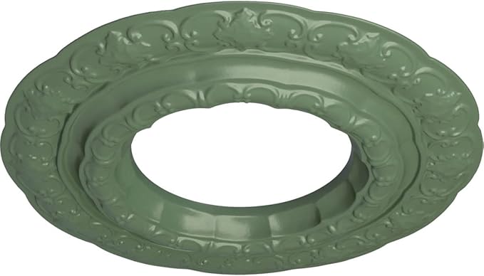 Ekena Millwork CM15LIAGF 15-3/8" x 7" x 1" Lisbon Ceiling Medallion, Athenian Green