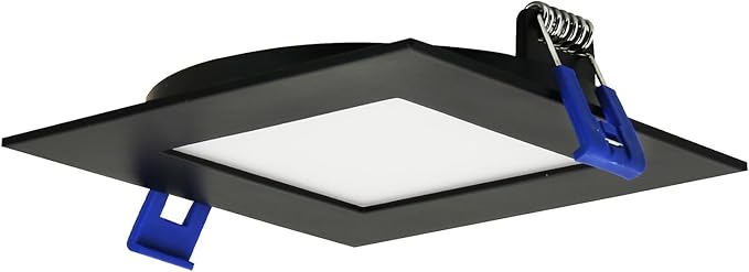 Sunlite 87805 LED 4-Inch Recessed Slim Downlight Fixture, 12 Watts (65W=), 700 Lumens, Indoor & Outdoor, Color Selectable 27K/30K/35K/40K/50K, 90 CRI, 120V, Dimmable, ETL Listed, Matte Black, 1 Pack