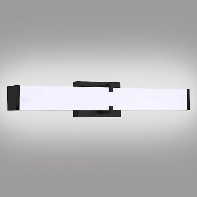 LED Bathroom Vanity Light Cool White 5000K Black Modern Matte Bathroom Lighting Fixtures; 16 Inch IP44 20W Equivalent to Incandescent 200W for Over Mirror Vanity Light - ETL Listed (1 Pack)