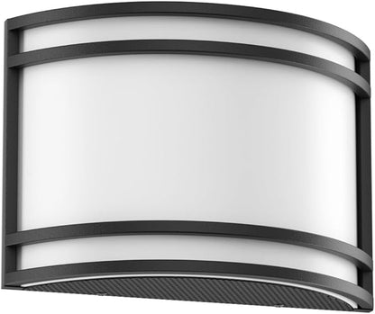 15W LED Indoor Wall Sconce, 3000K/4000K/5000K Color Temperature, Dimmable Modern Indoor Wall Mount Half Cylinder Light Fixture for Hallway Bedroom, Matt Black