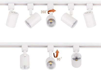 mirrea LED Track Lighting Heads Compatible with Single Circuit J Type Rail Ceiling Spotlight for Accent Task Wall Art Exhibition Lighting 6.5W 4000K Neutral White 24° White Painted Pack of 12