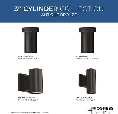 Progress Lighting Surface Mount P550140-020 3 in. Antique Bronze Wall Mount Cylinder