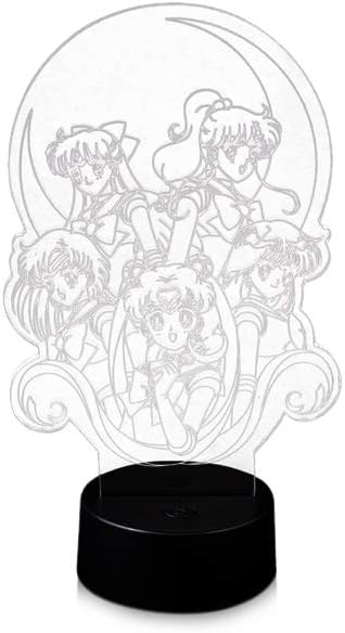 Stunned Mind Sailor Moon Acrylic Lamp LED Lamp [7” x 4.32”], Night Light, Lighting, Illuminate by Just Funky - Sailor Scouts, Prism Powers, Kawaii, Magical Girls, Usagi, “in The Name of The Moon”