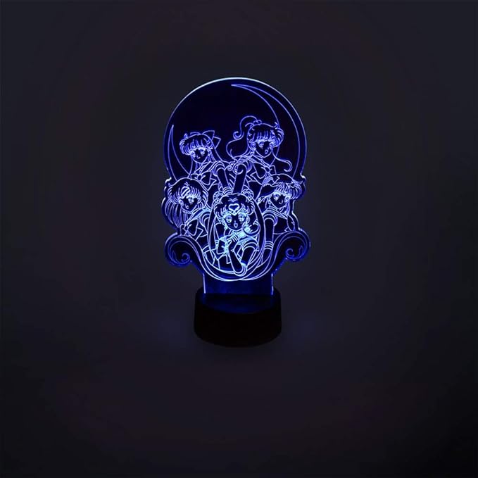 Stunned Mind Sailor Moon Acrylic Lamp LED Lamp [7” x 4.32”], Night Light, Lighting, Illuminate by Just Funky - Sailor Scouts, Prism Powers, Kawaii, Magical Girls, Usagi, “in The Name of The Moon”