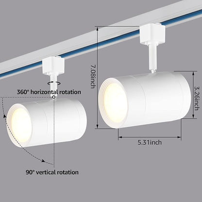 LEONLITE Retail Pro Series 17.5W LED H Track Lighting Heads, ETL Listed, Commercial Dimmable H Track Light Heads for Store Shop Restaurants, CRI90 Track Lighting, 3000K, Matte White, Pack of 4