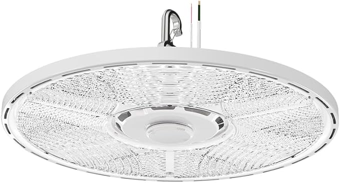 Lithonia Lighting Compact Pro Round LED High Bay Light, Ceiling Lighting Fixture, Adjustable 12000/15000/18000 Lumens, Selectable 4000K/5000K, UVOLT 120–347V, White (CPRB ALO13 UVOLT SWW9 80CRI DWH)