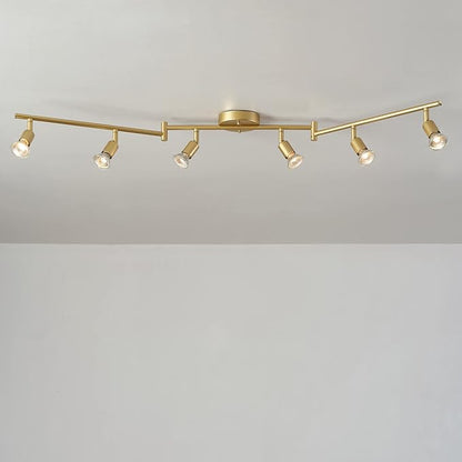 Globe Electric 57505 Payton 6-Light Foldable Track Lighting, Painted Brass