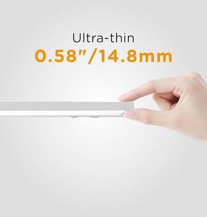 24 Inch Under Cabinet Lighting Plug in, 14W 120V 3 Color 3000K/4000K/5000K, 3 Brightness, Super Bright, Ultra Thin Under Counter Lights for Kitchen, Linkable LED Cabinet Light, White 4Pack