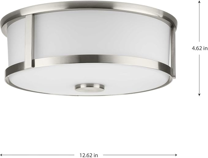 Progress Lighting P350254-009 Gilliam - 2 Light Flush Mount in New Traditional Style-4.62 Inches Tall and 12.62 Inches Wide, Finish Color: Brushed Nickel