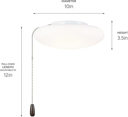 Kichler Universal LED Fan Light Kit White, 10"