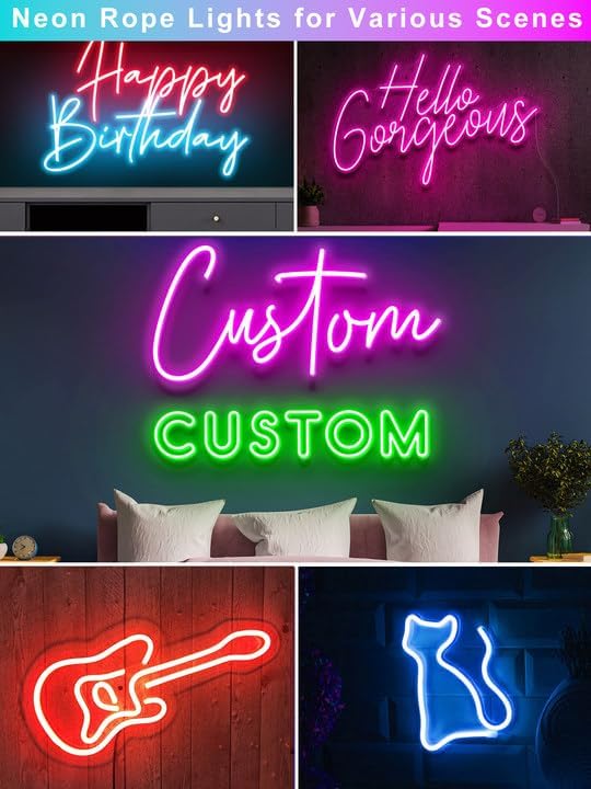 Ledagic 65.6ft RGB LED Neon Rope Lights with App, Remote Control, IP65 Waterproof Neon Light Strip Outdoor Indoor, DIY Design Flexible Led Strip Lights for Bedroom Essentials, Gaming Accessories