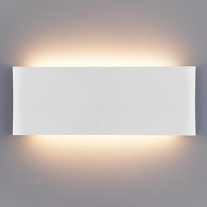 Mille Luckiole 11 Inch Hallway LED Wall Light,Dimmable 3000K-6500K 5 Color Selectable,Modern LED Sconce Wall for Stairwell,Bedroom,and Bathroom Vanity Mirror,15W White 1Pack Up and Down Led Wall Lamp