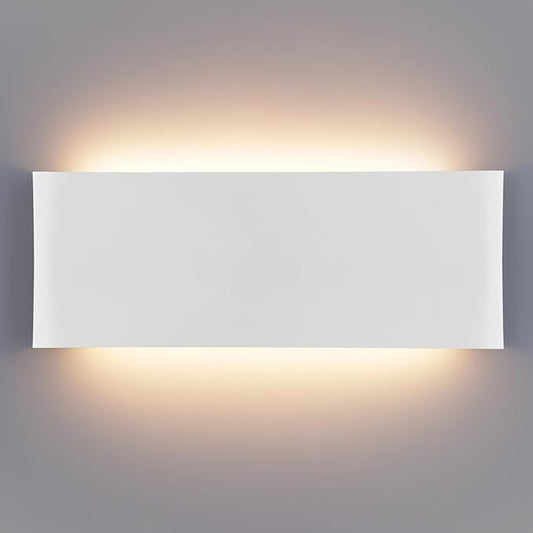 Mille Luckiole 11 Inch Hallway LED Wall Light,Dimmable 3000K-6500K 5 Color Selectable,Modern LED Sconce Wall for Stairwell,Bedroom,and Bathroom Vanity Mirror,15W White 1Pack Up and Down Led Wall Lamp